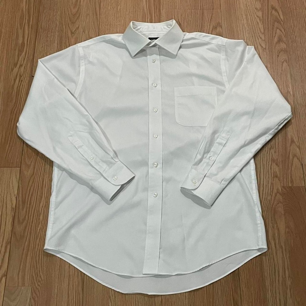 Jos A Bank TravelTech Men’s 16.5x34 Traveler Slim Long Sleeve Shirt White
